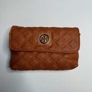 Tory Burch Rust Quilted Leather Crossbody Bag